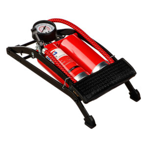 new galaxy Насос ножной, сдвоенный, манометр, 2x55x120 мм, красный, дабл