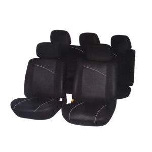 Авточехлы ng Бета 9 предметов, полиэстер, 3 молнии в спинке, 1 молнии в сидении, черный/серый