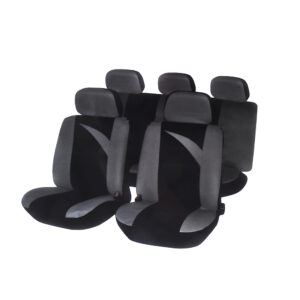 Авточехлы ng Дельта, 9 предметов, полиэстер, 3 молнии в спинке, черный/серый