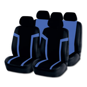 Авточехлы ng Дельта 9 предметов, полиэстер, 3 молнии в спинке, черный/синий