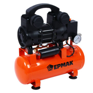 ЕРМАК Компрессор пневматический безмасляный 10л с пистолетом и шлангом 5м