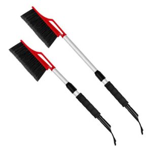 Щетка для снега spin&clean techno телескопическая, со съемным скребком, 67 87 см, signal red